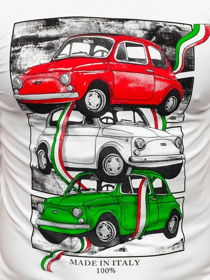 Herr T-shirt med tryck Vit Bolf HM918