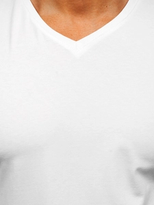 Herr Basic V-ringad Långärmad topp Vit Bolf 172008