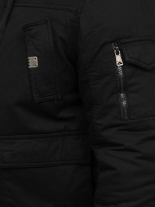 Herr Tjock vinterjacka i bomull Svart Bolf 1890