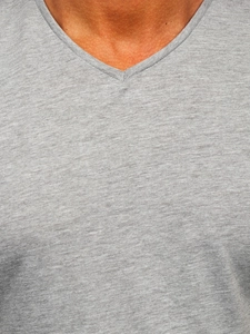 Herr Basic V-ringad T-shirt Grå Bolf  192131