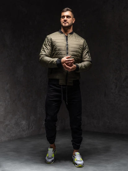 Herr Quiltad Lättvikts Bomberjacka Khaki Bolf MY-02A1