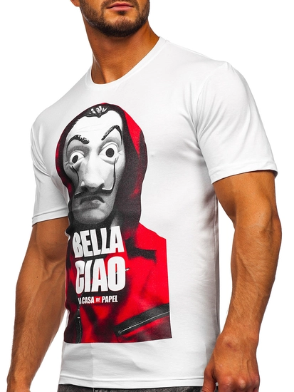 Herr T-shirt med tryck Vit Bolf 192410
