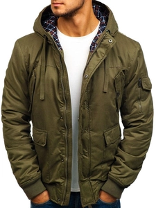 Herr Tjock vinterjacka i bomull Grön Bolf 1890