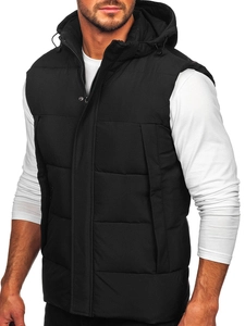 Herr Tjock Väst med huva Svart Bolf 57M7508