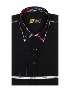 Herr Elegant Långärmad Skjorta Svart Bolf 2705