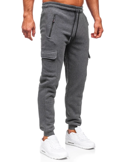 Herr Cargosweatpants Joggers Antracitgrå Bolf JX6028