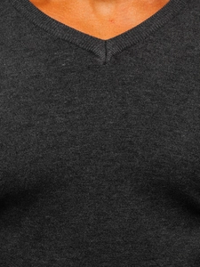 Herr V-ringad Tröja Grafit Bolf YY03