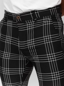 Herr Eleganta rutiga byxor Svart Bolf 184160