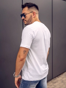 Herr Bomulls T-shirt med tryck Vit Bolf 143024A