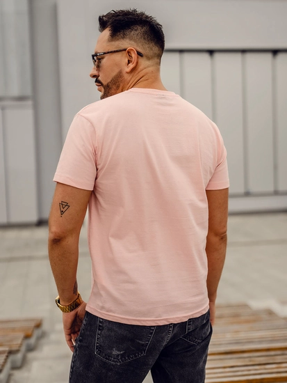 Herr Bomulls Basic T-shirt Ljus Rosa Bolf 192397A