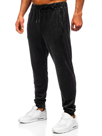 Herr Velour Träningsoverall med huva Svart Bolf 8C1171