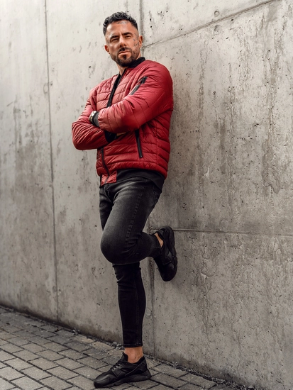 Herr Vadderad Lättviktsjacka Bomber Vinröd Bolf MY-02