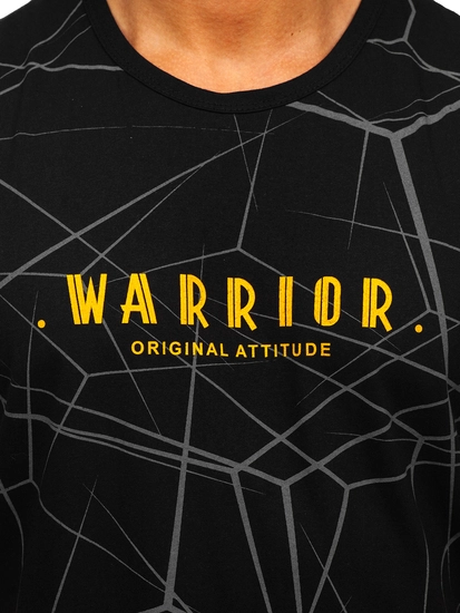 Herr Linne med tryck Svart Bolf 14813