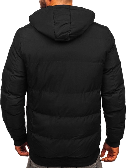 Herr Quiltad Reversibel Vinterjacka Svart Bolf 5M761