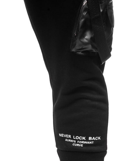 Herr Cargo-sweatpants Svart Bolf 6583