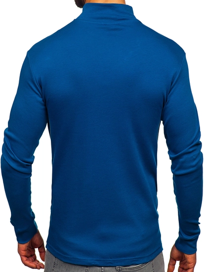 Herr Bomullströja med pikéhals Marinblå Bolf 534