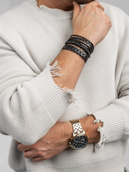 Herr Armbandsset Svart Bolf TT1133-3P 3 PACK