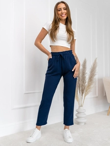 Dam Bomulls Byxor Marinblå Bolf W7921