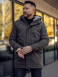 Herr Vinterparkas i bomull Kaki Bolf EX838A