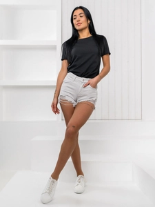 Dam Jeansshorts Grå Bolf A63A