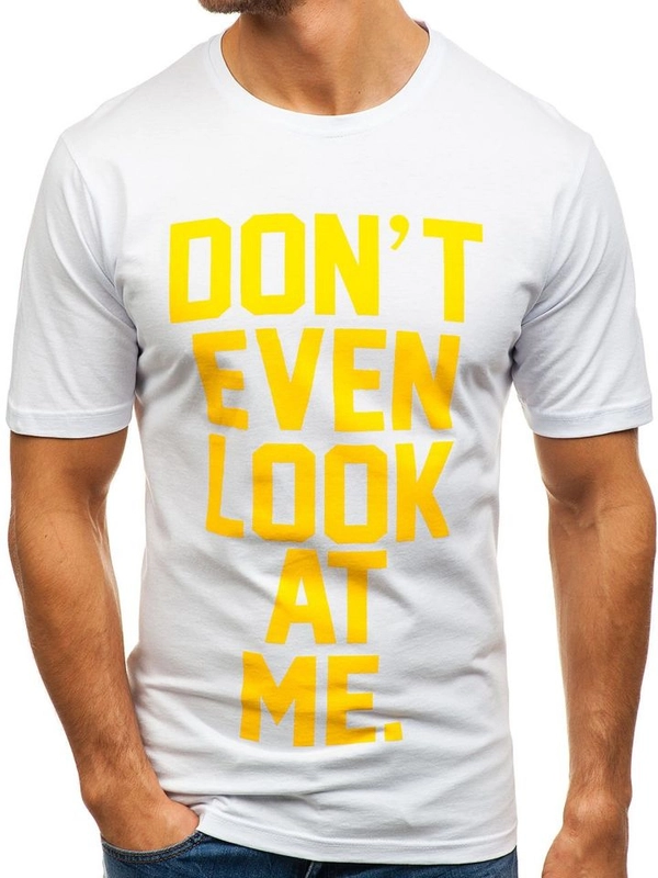 Herr Mönstrad T-shirt Vit Bolf 6294