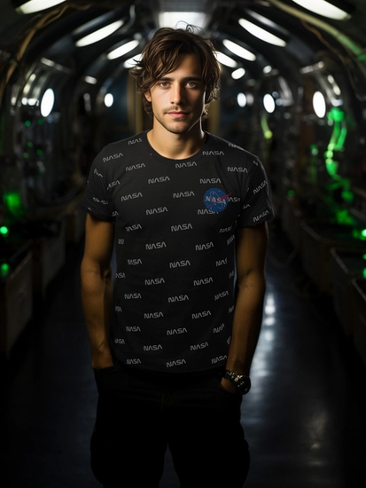 Herr T-shirt med tryck Svart Bolf 14950