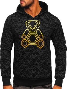 Herr Huvtröja med zirkoner Svart Bolf HM566