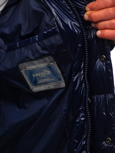 Herr Quiltad Vinterjacka Marinblå Bolf 9970