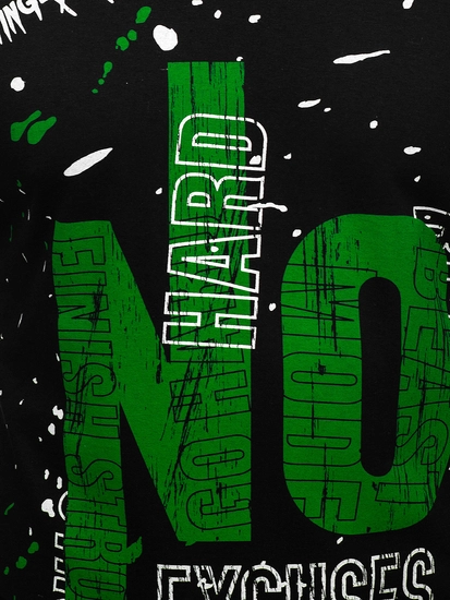 Herr Linne med tryck Svart Bolf 14825