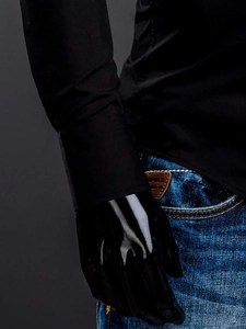 Herr Elegant Långärmad Skjorta Svart Bolf 1703A