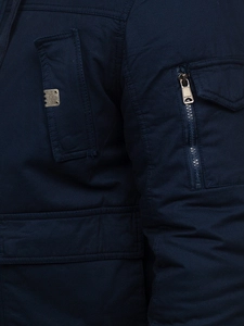 Herr Tjock vinterjacka i bomull Marinblå Bolf 1890