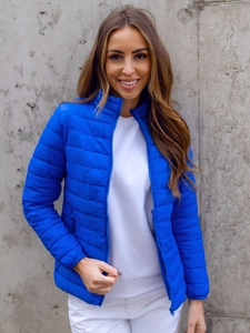 Dam Quiltad Lättviktsjacka med Ståkrage Mörkblå Bolf 1141A