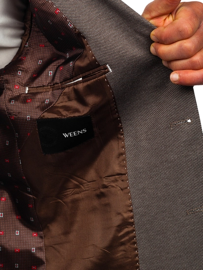 Herr Elegant Kavaj Mörk Brun Bolf 024