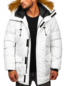 Herr Vinterparkas Vit Bolf 1173