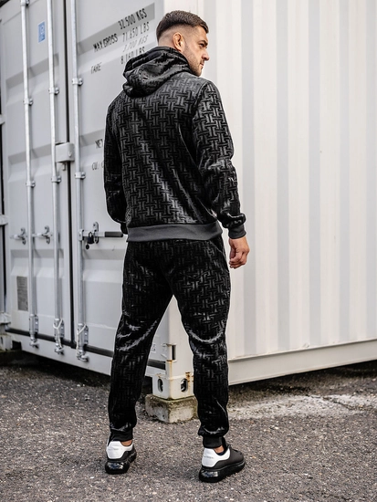 Herr Velour Träningsoverall Svart Bolf 3B113A2