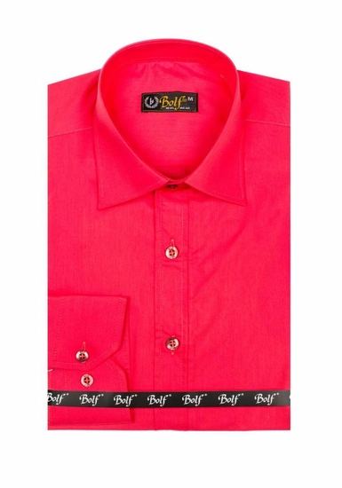 Herr Elegant Långärmad Skjorta Korallfärgad Bolf 1703