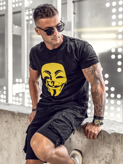 Herr Cargoshorts med bälte Svart Bolf MP0109NA