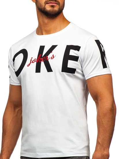 Herr T-shirt med tryck Vit Bolf M195