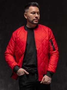 Herr Quiltad Lättvikts Bomberjacka Röd Bolf MY-01A1