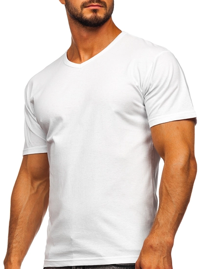 Herr Basic V-ringad T-shirt Vit Bolf 192131