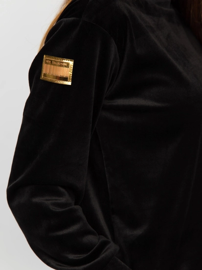 Dam 2-delad Velour Träningsoverall Svart Bolf 8129