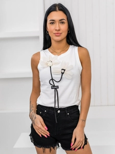 Dam Linne med tryck Vit Bolf 96T655