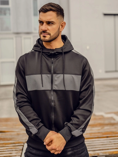 Herr Huvtröja med dragkedja Svart Bolf 27B8121