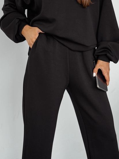 Dam 2-delad Träningsoverall med smörhuva Svart Bolf 525