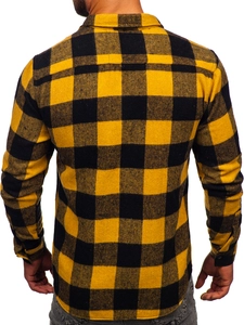 Herr Långärmad flanellskjorta Kamel Bolf 20723
