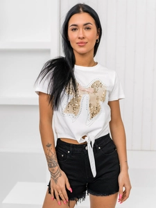 Dam T-shirt med tryck Vit Bolf 96T612