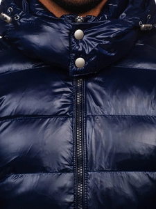 Herr Quiltad Vinterjacka Marinblå Bolf 9981