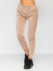 Dam 2-Delad Velour Träningsoverall Beige Bolf 637