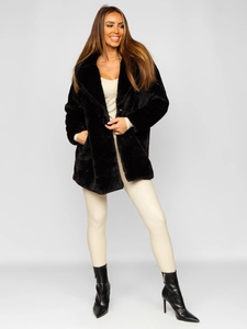 Dam Kappa faux fårskinn Svart Bolf 21131