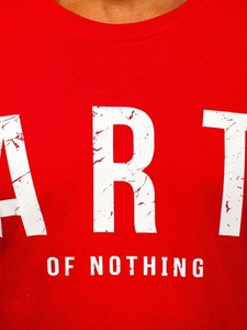 Herr Bomulls T-shirt med tryck Röd Bolf 1180